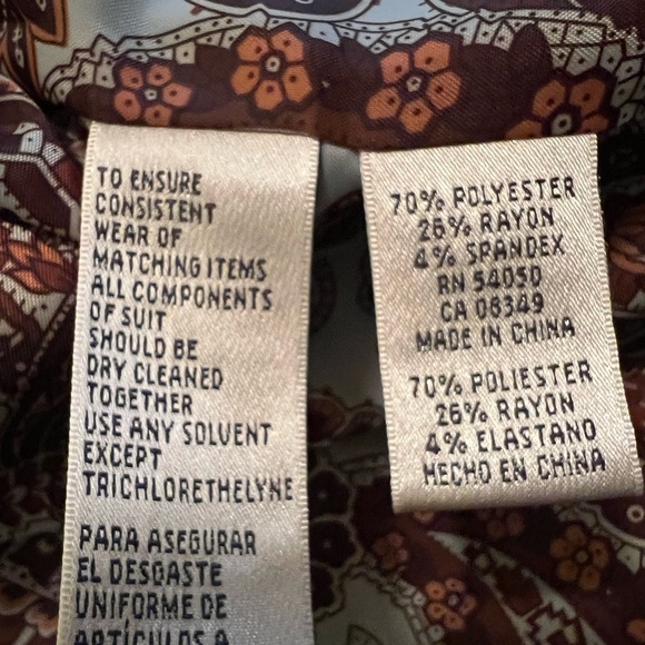 NWT Jones New York Paisley-Lined Jacket Suit - Picture 4 of 6